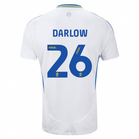 Kandiny Kinder Karl Darlow #26 Weiß Blau Heimtrikot Trikot 2024/25 T-Shirt