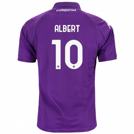 Kandiny Kinder Albert Gudmundsson #10 Violett Heimtrikot Trikot 2024/25 T-Shirt