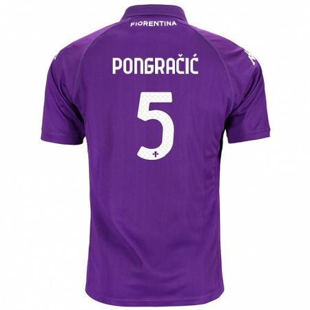 Kandiny Kinder Marin Pongračić #5 Violett Heimtrikot Trikot 2024/25 T-Shirt