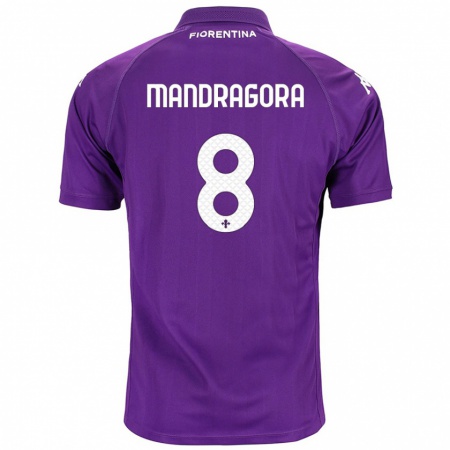 Kandiny Kinder Rolando Mandragora #8 Violett Heimtrikot Trikot 2024/25 T-Shirt