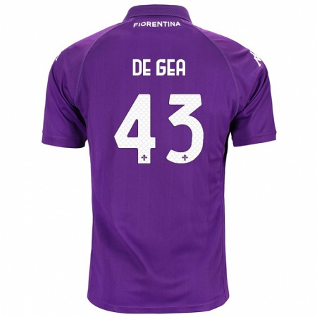 Kandiny Kinder David De Gea #43 Violett Heimtrikot Trikot 2024/25 T-Shirt