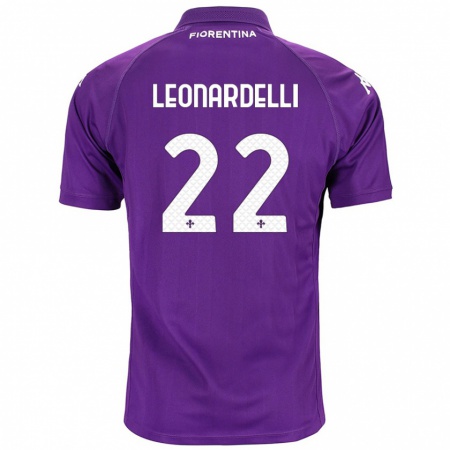 Kandiny Kinder Pietro Leonardelli #22 Violett Heimtrikot Trikot 2024/25 T-Shirt