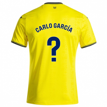 Kandiny Kinder Carlo García #0 Gelb Schwarz Heimtrikot Trikot 2024/25 T-Shirt