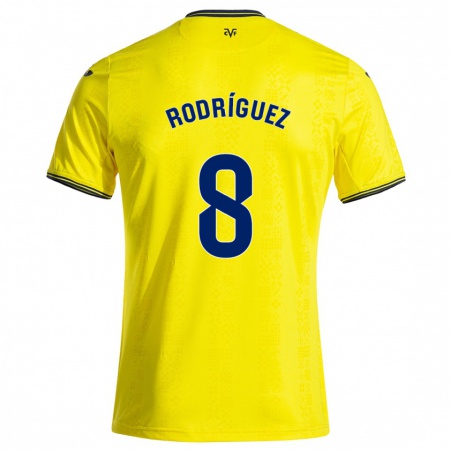 Kandiny Kinder Unai Rodríguez #8 Gelb Schwarz Heimtrikot Trikot 2024/25 T-Shirt