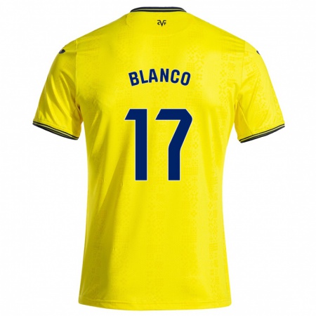 Kandiny Kinder Fabio Blanco #17 Gelb Schwarz Heimtrikot Trikot 2024/25 T-Shirt