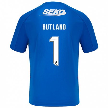 Kandiny Kinder Jack Butland #1 Dunkelblau Heimtrikot Trikot 2024/25 T-Shirt