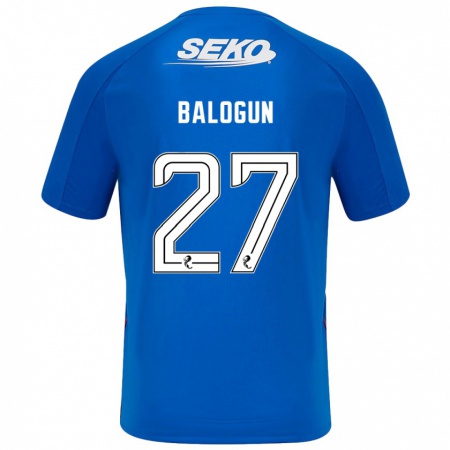 Kandiny Kinder Leon Balogun #27 Dunkelblau Heimtrikot Trikot 2024/25 T-Shirt