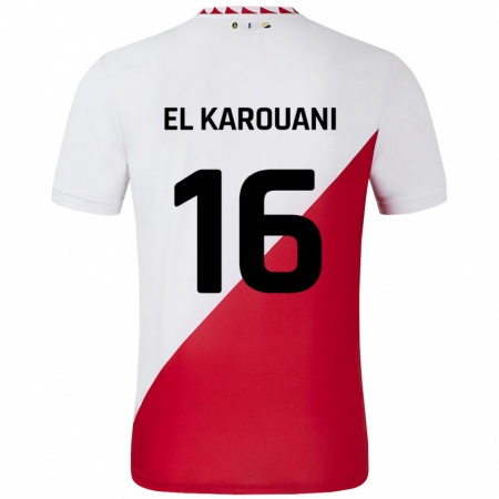 Kandiny Kinder Souffian El Karouani #16 Weiß Rot Heimtrikot Trikot 2024/25 T-Shirt