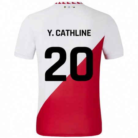 Kandiny Kinder Yoann Cathline #20 Weiß Rot Heimtrikot Trikot 2024/25 T-Shirt