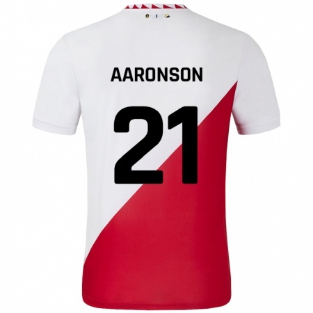 Kandiny Kinder Paxten Aaronson #21 Weiß Rot Heimtrikot Trikot 2024/25 T-Shirt