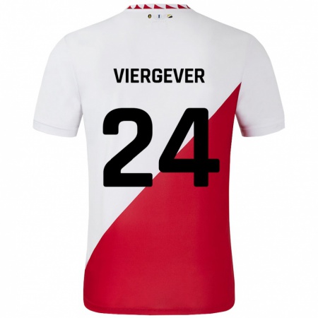 Kandiny Kinder Nick Viergever #24 Weiß Rot Heimtrikot Trikot 2024/25 T-Shirt