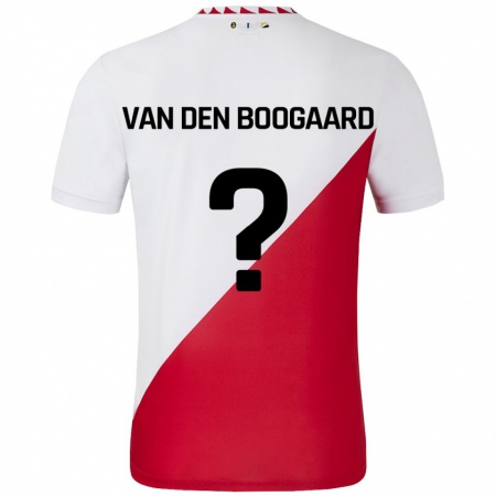 Kandiny Kinder Brian Van Den Boogaard #0 Weiß Rot Heimtrikot Trikot 2024/25 T-Shirt