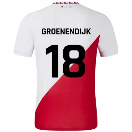 Kandiny Kinder Tami Groenendijk #18 Weiß Rot Heimtrikot Trikot 2024/25 T-Shirt