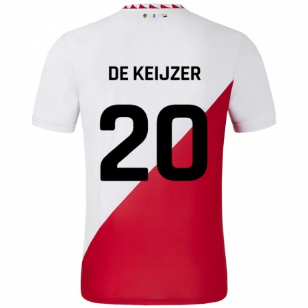 Kandiny Kinder Lotje De Keijzer #20 Weiß Rot Heimtrikot Trikot 2024/25 T-Shirt