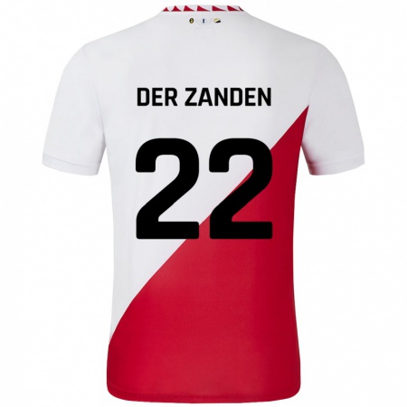 Kandiny Kinder Iise Van Der Zanden #22 Weiß Rot Heimtrikot Trikot 2024/25 T-Shirt