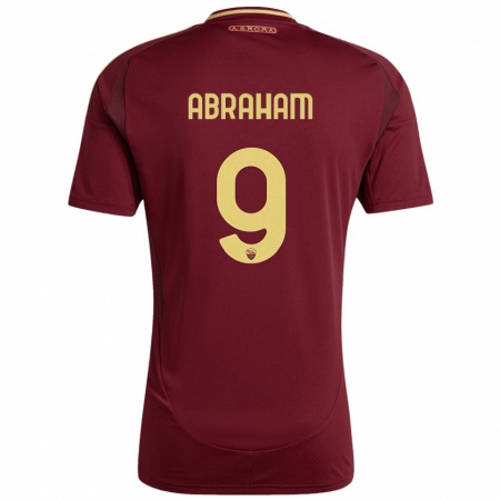 Kandiny Kinder Tammy Abraham #9 Rot Braun Gold Heimtrikot Trikot 2024/25 T-Shirt