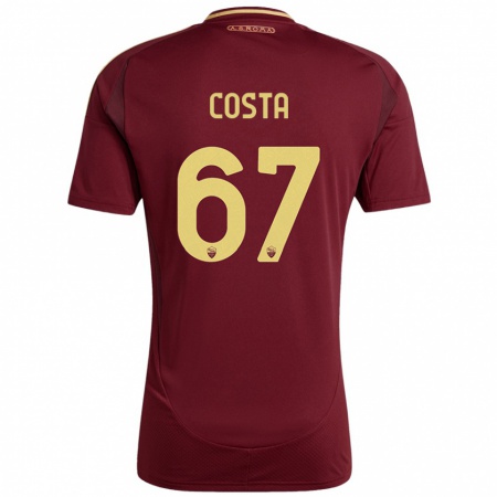 Kandiny Kinder João Costa #67 Rot Braun Gold Heimtrikot Trikot 2024/25 T-Shirt