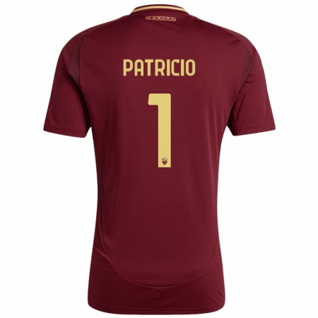 Kandiny Kinder Rui Patrício #1 Rot Braun Gold Heimtrikot Trikot 2024/25 T-Shirt