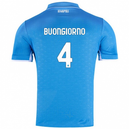 Kandiny Kinder Alessandro Buongiorno #4 Himmelblau Heimtrikot Trikot 2024/25 T-Shirt