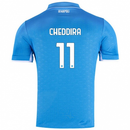 Kandiny Kinder Walid Cheddira #11 Himmelblau Heimtrikot Trikot 2024/25 T-Shirt