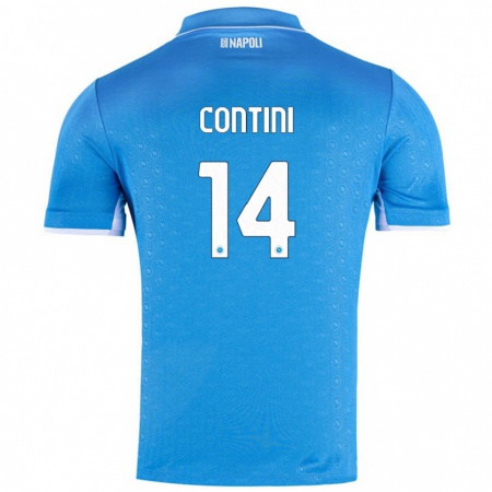 Kandiny Kinder Nikita Contini #14 Himmelblau Heimtrikot Trikot 2024/25 T-Shirt