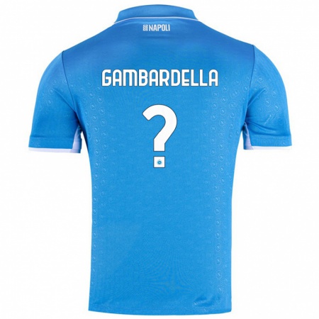 Kandiny Kinder Vittorio Gambardella #0 Himmelblau Heimtrikot Trikot 2024/25 T-Shirt