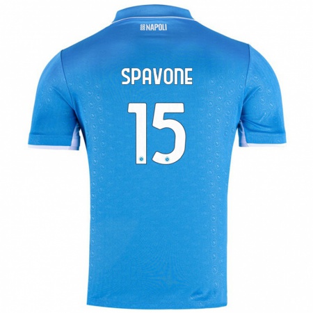 Kandiny Kinder Alessandro Spavone #15 Himmelblau Heimtrikot Trikot 2024/25 T-Shirt