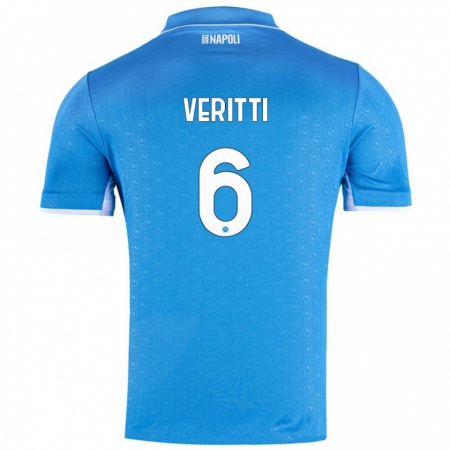 Kandiny Kinder Federica Veritti #6 Himmelblau Heimtrikot Trikot 2024/25 T-Shirt