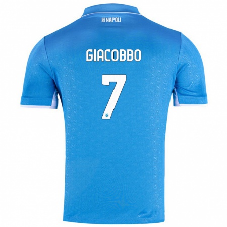 Kandiny Kinder Giulia Giacobbo #7 Himmelblau Heimtrikot Trikot 2024/25 T-Shirt