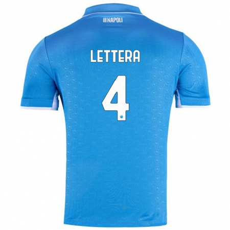 Kandiny Kinder Alessio Lettera #4 Himmelblau Heimtrikot Trikot 2024/25 T-Shirt