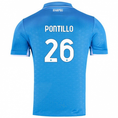 Kandiny Kinder Pasquale Pontillo #26 Himmelblau Heimtrikot Trikot 2024/25 T-Shirt