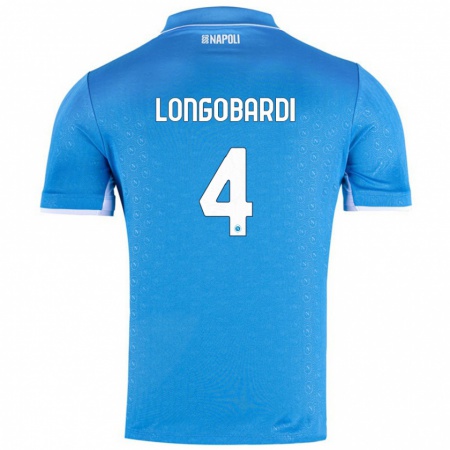 Kandiny Kinder Salvatore Longobardi #4 Himmelblau Heimtrikot Trikot 2024/25 T-Shirt