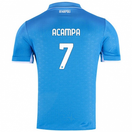 Kandiny Kinder Davide Acampa #7 Himmelblau Heimtrikot Trikot 2024/25 T-Shirt