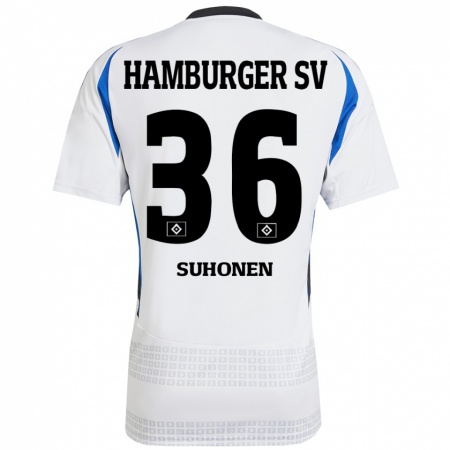 Kandiny Kinder Anssi Suhonen #36 Weiß Blau Heimtrikot Trikot 2024/25 T-Shirt