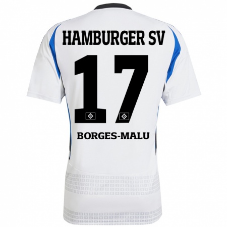 Kandiny Kinder Louis Borges-Malu #17 Weiß Blau Heimtrikot Trikot 2024/25 T-Shirt