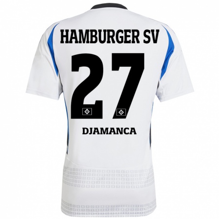 Kandiny Kinder Ismaila Djamanca #27 Weiß Blau Heimtrikot Trikot 2024/25 T-Shirt