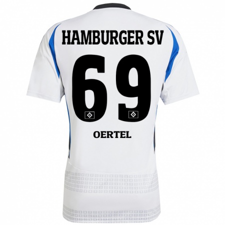 Kandiny Kinder Jan Oertel #69 Weiß Blau Heimtrikot Trikot 2024/25 T-Shirt