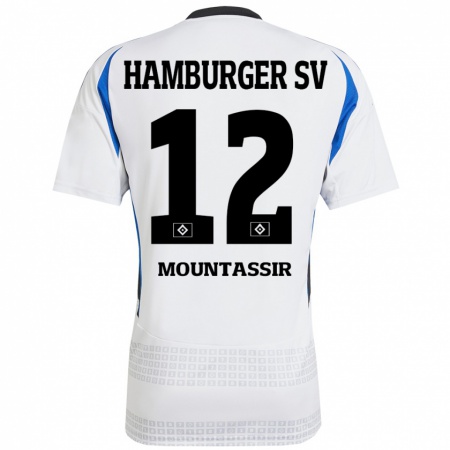 Kandiny Kinder Youssef Mountassir #12 Weiß Blau Heimtrikot Trikot 2024/25 T-Shirt