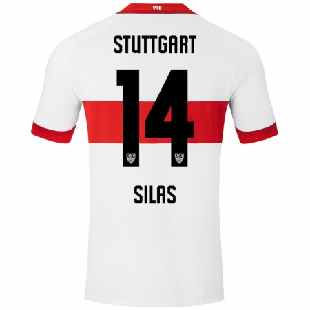 Kandiny Kinder Silas #14 Weiß Rot Heimtrikot Trikot 2024/25 T-Shirt