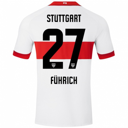 Kandiny Kinder Chris Führich #27 Weiß Rot Heimtrikot Trikot 2024/25 T-Shirt