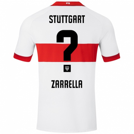 Kandiny Kinder Gabriel Zarrella #0 Weiß Rot Heimtrikot Trikot 2024/25 T-Shirt