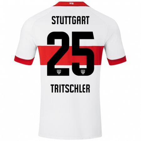 Kandiny Kinder David Tritschler #25 Weiß Rot Heimtrikot Trikot 2024/25 T-Shirt