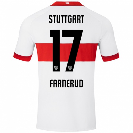 Kandiny Kinder Colin Farnerud #17 Weiß Rot Heimtrikot Trikot 2024/25 T-Shirt