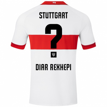 Kandiny Kinder Diar Rexhepi #0 Weiß Rot Heimtrikot Trikot 2024/25 T-Shirt