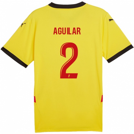 Kandiny Kinder Ruben Aguilar #2 Gelb Rot Heimtrikot Trikot 2024/25 T-Shirt