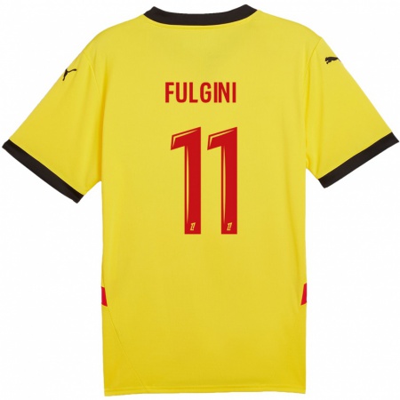 Kandiny Kinder Angelo Fulgini #11 Gelb Rot Heimtrikot Trikot 2024/25 T-Shirt