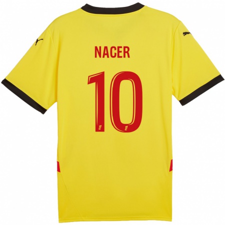 Kandiny Kinder Myriem Nacer #10 Gelb Rot Heimtrikot Trikot 2024/25 T-Shirt