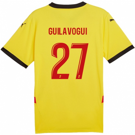 Kandiny Kinder Morgan Guilavogui #27 Gelb Rot Heimtrikot Trikot 2024/25 T-Shirt