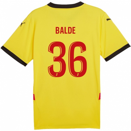 Kandiny Kinder Ibrahima Baldé #36 Gelb Rot Heimtrikot Trikot 2024/25 T-Shirt