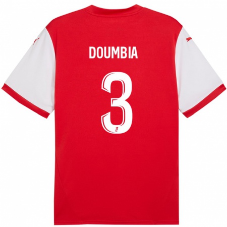 Kandiny Kinder Kamory Doumbia #3 Rot Weiß Heimtrikot Trikot 2024/25 T-Shirt